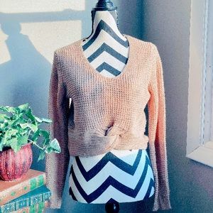 Tan cropped sweater- Size large.
